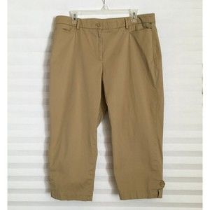 Talbots Womens Crop Pants Size 16 Perfect‎ Skimmer Cotton Blend Pockets